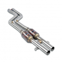 Silencioso delantero con catalizador metalico 100CPSI Sistema de competición 100% acero inoxidable, sobredimensionado 2 x Ø63,5