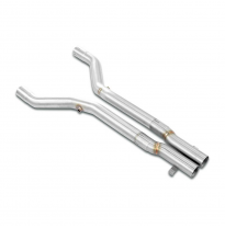 Kit de tubos delanteros derecho - izquierdo Sistema 100% Acero Inox  2 x Ø63mm -> Full kit only BMW E36 M3 (For V8 - LS1 / Musta