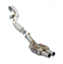 Tubo de escape turbo + catalizador metálico derecho - izquierdo Sistema de escape doble de acero inoxidable 100%, sobredimension