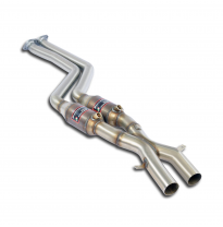 Tubo Anterior con catalizador Metalico derecho + izquierdo  Sistema 100% de acero inoxidable, tamaño extragrande 2 x Ø54 mm - So