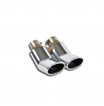 Cola de escape DTM 120 x 80 Acero Inox Sistema de escape 100% de acero inoxidable, sobredimensionado 2 x Ø70 mm - Modelos con co