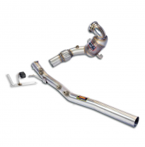 Turbo downpipe kit + Catalizador metalico WRC 100 CPSI(Deletes GPF) Downpipe kit para sistema de escape OEM, Ø76 mm - Ø65 mm -