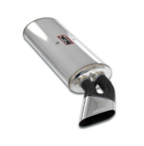 Tubo de escape trasero Hartge plano ovalado de 170x60 mm (salida en ángulo). ALTERNATIVA: - Sistema 100% de acero inoxidable, 2