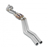 Convertidor catalítico metálico delantero derecho - izquierdo + "X-Pipe" ALTERNATIVA: - Sistema 100% de acero inoxidable, 2 x Ø5