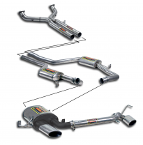 Paquete de rendimiento de pista Sistema silencioso 100% Acero Inox salida Derecha-Izquierda PORSCHE 928 S4 (5.0L V8 - 320 CV) '8