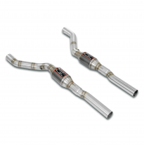 Silencioso delantero con catalizador metalico Derecho-Izquierdo Sistema 100% Acero Inox, 2 x Ø63mm -> 2 x Ø60mm - Solo kit compl