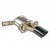Silencioso trasero derecho 150x105 con válvula Sistema 100% de acero inoxidable, sobredimensionado Ø80 mm - Para parachoques tra