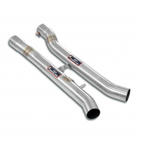 Kit tubos centrales Derecho-Izquierdo Sistema 100% Acero Inox tamaño grande 2 x Ø70mm - para silenciosos traseros OEM - Solo sis