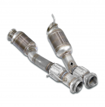 Tubo de escape descendente + convertidor catalítico metálico derecho - izquierdo Sistema 100% de acero inoxidable: elimina el ca