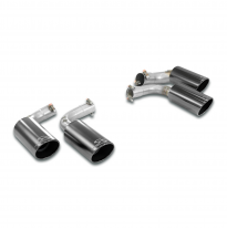 Colas de escape Derecha-Izquierda OO100 "Gun Metal Grey" Sistema "Cat.-back" 100% de acero inoxidable con válvula única - Solo k
