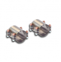 Right + Left sleeve pipes for the stock rear exhaust Sistema 100% de acero inoxidable, sobredimensionado 2 x Ø63,5 mm, para el s