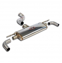 Silencioso trasero Derecho-Izquierdo Sistema de doble tubo 100% acero inoxidable, sobredimensionado: 1 x Ø90 mm - 2 x Ø60 mm -