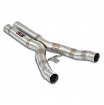 Tubo central "X-Pipe"   Sistema 100% de acero inoxidable, sobredimensionado 2 x Ø80 mm - Para silenciador trasero OEM - Solo kit