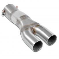 Tubo conexión "Y-Pipe" (1->2, inlet Ø70mm) Sistema"Cat.-Back" 100% Acero Inox Twin Pipe para paragolpes y colas de escape OEM So