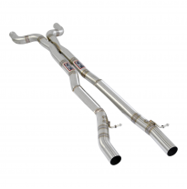 Tubo central derecho-izquierdo + "X-Pipe"   Sistema 100% de acero inoxidable - Sobredimensionado 2 x Ø65 mm JAGUAR XKR Coupè / C
