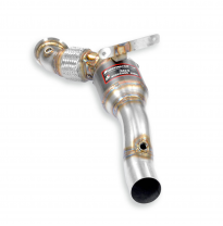 Tubo de escape izquierdo + convertidor catalítico metálico Kit de tubo de bajada 100% acero inoxidable, lado derecho e izquierdo