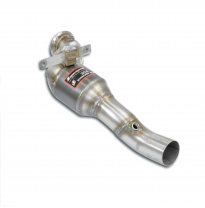 Tubo de bajada derecho + catalizador metálico Kit de tubo de escape descendente 100% de acero inoxidable, lado derecho e izquier