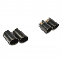 Colas de escape Derecha-Izquierda OO100 "Gun Metal Grey" Kit de silenciador trasero 100% acero inoxidable, sobredimensionado Ø76