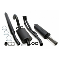 Sistema de escape deportivo TA Technix Tubo de escape: 1x80 mm, redondo / embridado Sistema completo con tubo Y 2-flow Y-pipe Ø4