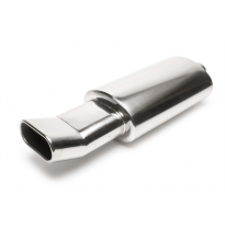 Silenciador trasero deportivo TA Technix acero inoxidable universal 70 x 140 mm DTM ovalado / bridado  acero inoxidable pulido U