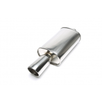 Escape trasero deportivo TA-Technix acero inoxidable universal 100mm redondo / embridado / biselado  acero inoxidable pulido