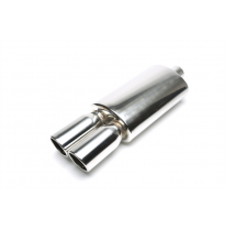 Silenciador trasero TA Technix inox sport universal 2 x 89mm redondo / embridado / biselado  acero inoxidable pulido Universalme