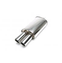 Silenciador trasero deportivo TA Technix acero inoxidable universal 2 x 76mm redondo / biselado  acero inoxidable pulido Uso uni