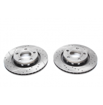 Juego de discos de freno deportivos TA Technix eje trasero perforado + ranurado + ventilado internamente OEM-Vergleichsnummer: 4