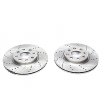 Juego De Discos De Freno Deportivos Ta Technix Eje Delantero Perforado + Ranurado + Ventilado Internamente#número De Comparación