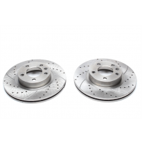 Juego De Discos De Freno Deportivos Ta Technix Eje Delantero Perforado + Ranurado + Ventilado Internamente#número De Comparación