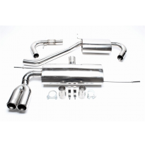 Sistema de acero inoxidable TA Technix Tubo de escape: 2x76 mm redondos+con bridas Tubos de escape debajo del parachoques. (no a