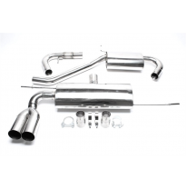 Sistema de acero inoxidable TA Technix Tubo de escape: 2x76 mm afilados Tubos de escape debajo del parachoques. (no apto para el