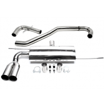 Sistema de carreras de acero inoxidable TA Technix Tubo de escape: 2 x 76 mm afilados Tubos de escape debajo del parachoques.  (