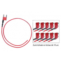 10 Fusibles Puente Uni 10 Amp. Con Cable Para Alimentacion Exterior