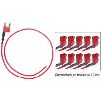10 Fusibles Puente Mini 10 Amp. Con Cable Para Alimentacion Exterior