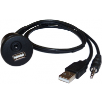 Cable Prolongador Conexion Usb + Jack 3.5 Mm. Montaje Interior Longitud 2 M.