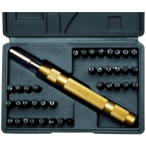 Juego De Punzones Automático Letras Y Números - 36 Piezas