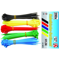 Bridas, 2.4 X 100 Mm - 5 Colores - 200 Piezas