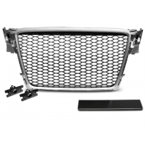 Parrilla Deportiva Audi A4 B8 08-11 Silver Rs-Style