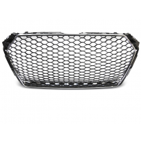 Parrilla Deportiva Audi A4 B9 15- Negro Cromado Rs-Style