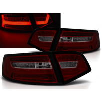 Pilotos Led Audi A6 08-11 Sedan Rojo Ahumado Con Intermitentes Dinamicos