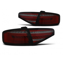Pilotos Traseros Led Bar Rojo Ahumado Intermitente Dinamico Para Audi A4 B8 12-15 Sedan Con Halogena Serie