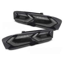 PILOTOS TRASEROS LED NEGRAS AHUMADAS PARA CHEVROLET CAMARO 19-23