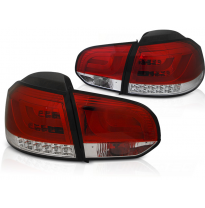 Pilotos Traseros Vw Golf 6 10.08-12 Red White Led Bar