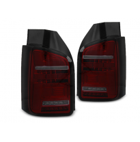 PILOTOS TRASEROS LED RED SMOKE para VW T5 10-15 con intermitente dinamico
