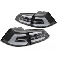 PILOTOS TRASEROS LED NEGROS INTERMITENTE DINAMICO aptos para VW GOLF 7 17-19 SW