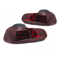 PILOTOS TRASEROS LED AHUMADOS ROJOS INTERMITENTE DINAMICO para VW GOLF 6 08-13