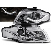Faros Delanteros Luz Diurna Audi A4 B7 11.04-03.08 Cromados