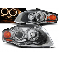Faros Delanteros Angel Eyes Audi A4 B7 11.04-03.08 Cromados