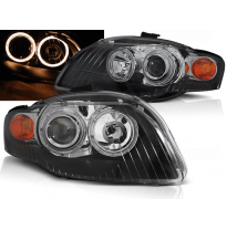 Faros Delanteros Angel Eyes Audi A4 B7 11.04-03.08 Fondo Negro